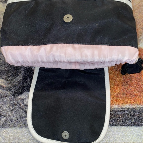 Adidas Mini Black White Light Pink Backpack With Small Pocket - Picture 3 of 4